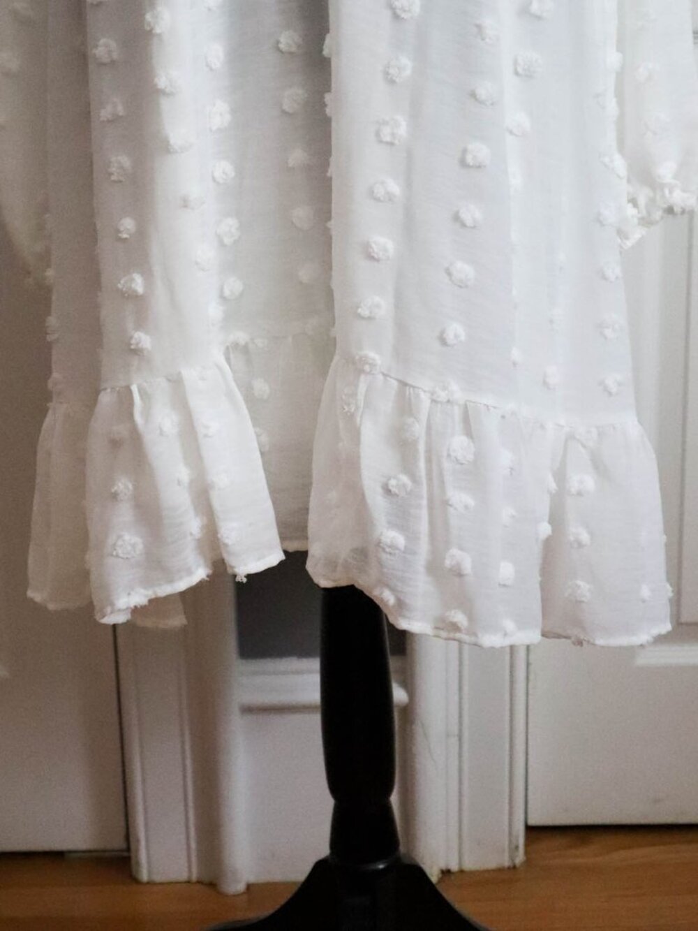 Arula Dress Sz B Woman's US Plus Size 2x White Swiss Dot Baby Doll Dress Boho - Picture 3 of 9